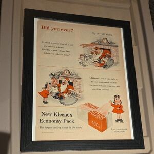 Vintage Little Lulu Kleenex Advertisement Framed Art